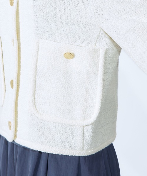 ROPE'（ロペ）の「金ボタンニットカーディガンジャケット（カーディガン/ボレロ・レディース・ホワイト/ブルー/ネイビー・36/38）」の13枚目の写真