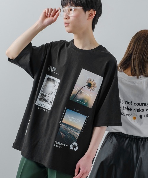 improves(インプローブス)の「デコレーション フォトプリント Tシャツ(Tシャツ/カットソー・メンズ・ホワイト/ブラック・LARGE/MEDIUM)」の2枚目の写真