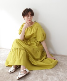 N.(N. Natural Beauty Basic) | ◆ギャザーティアードコットンワンピース(ワンピース)