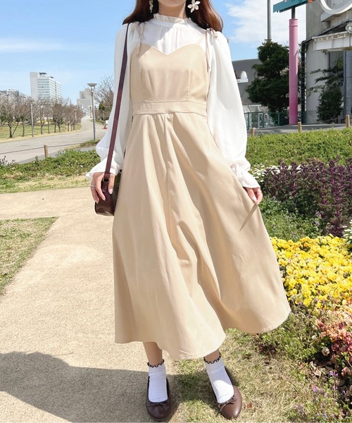 apres jour(アプレジュール)の「ロングキャミワンピース【ZOZOTOWN限定アイテム】(ワンピース・レディース・アイボリー/ブラック/ライトピンク/ベージュ・フリー/X-LARGE)」の3枚目の写真