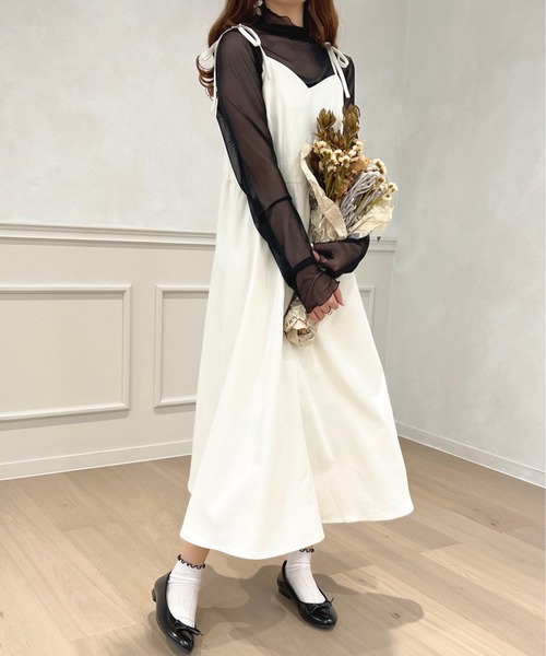 apres jour(アプレジュール)の「ロングキャミワンピース【ZOZOTOWN限定アイテム】(ワンピース・レディース・アイボリー/ブラック/ライトピンク/ベージュ・フリー/X-LARGE)」の12枚目の写真