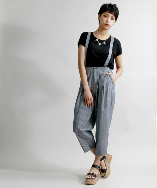 WEGO（ウィゴー）の「WEGO/サス付きクロップドパンツ（その他パンツ・レディース・ホワイト系その他/ブラック/ブルー系その他・FREE）」の19枚目の写真