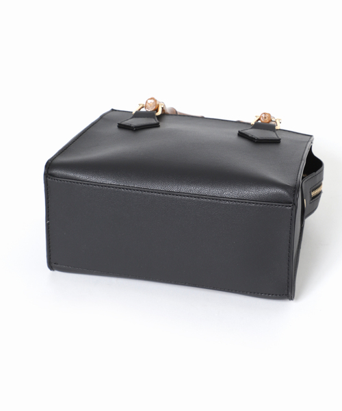 Simplicite(サンプリシテ)の「バンブーハンドルバッグ(ハンドバッグ・レディース・ホワイト/ブラック/グリーン・FREE)」の13枚目の写真