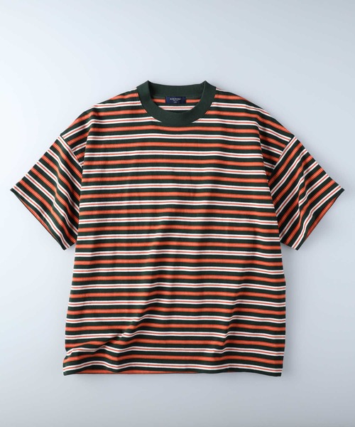 BACK NUMBER（バックナンバー）の「【BACK NUMBER】ビッグシルエットマルチボーダーＴシャツ（Tシャツ/カットソー・メンズ・ベージュ/イエロー/ブラック/グリーン・M/S/L/XL）」の22枚目の写真