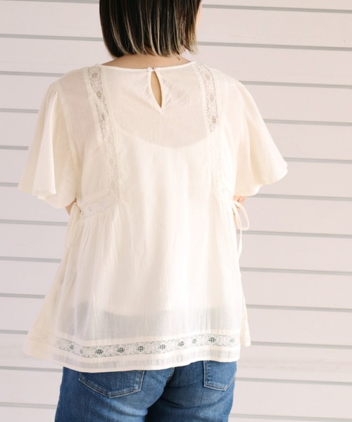 cepo(セポ)の「サイドリボンレースフレアブラウス(シャツ/ブラウス・レディース・ブラック/オフホワイト/パープル・M)」の14枚目の写真