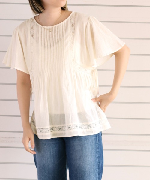 cepo(セポ)の「サイドリボンレースフレアブラウス(シャツ/ブラウス・レディース・ブラック/オフホワイト/パープル・M)」の20枚目の写真