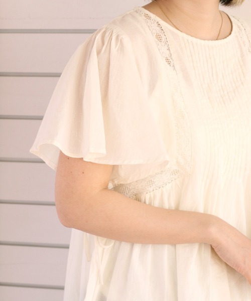 cepo(セポ)の「サイドリボンレースフレアブラウス(シャツ/ブラウス・レディース・ブラック/オフホワイト/パープル・M)」の5枚目の写真