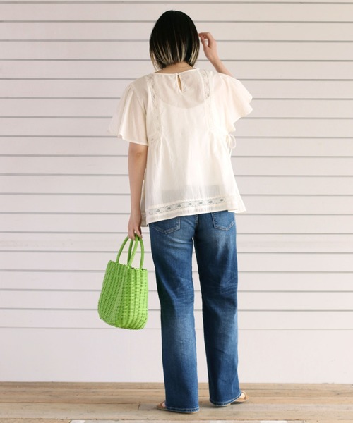 cepo(セポ)の「サイドリボンレースフレアブラウス(シャツ/ブラウス・レディース・ブラック/オフホワイト/パープル・M)」の11枚目の写真