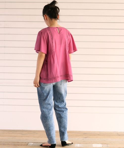 cepo(セポ)の「サイドリボンレースフレアブラウス(シャツ/ブラウス・レディース・ブラック/オフホワイト/パープル・M)」の7枚目の写真