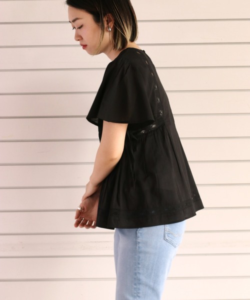 cepo(セポ)の「サイドリボンレースフレアブラウス(シャツ/ブラウス・レディース・ブラック/オフホワイト/パープル・M)」の15枚目の写真