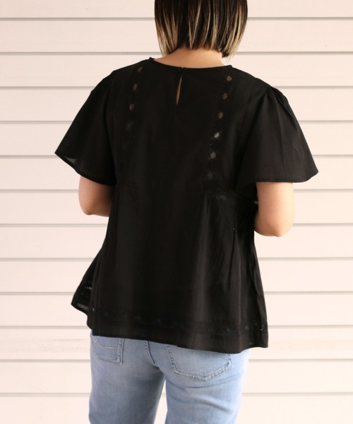 cepo(セポ)の「サイドリボンレースフレアブラウス(シャツ/ブラウス・レディース・ブラック/オフホワイト/パープル・M)」の18枚目の写真