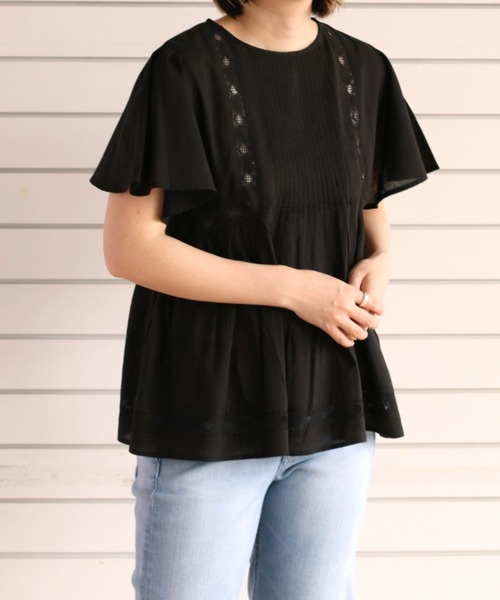 cepo(セポ)の「サイドリボンレースフレアブラウス(シャツ/ブラウス・レディース・ブラック/オフホワイト/パープル・M)」の21枚目の写真