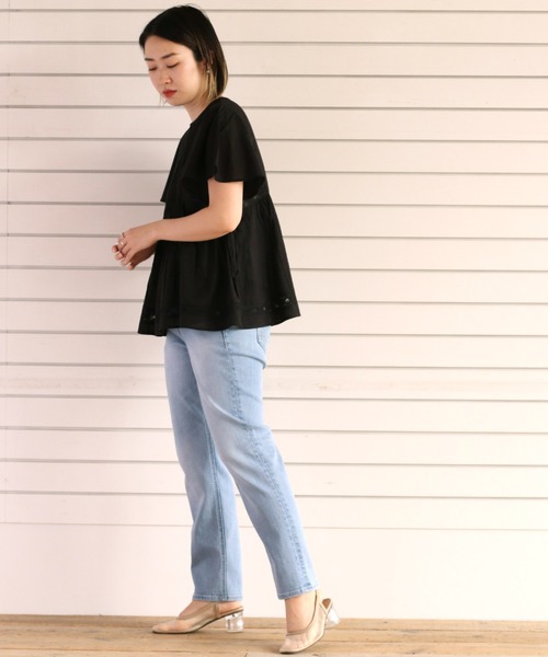 cepo(セポ)の「サイドリボンレースフレアブラウス(シャツ/ブラウス・レディース・ブラック/オフホワイト/パープル・M)」の6枚目の写真