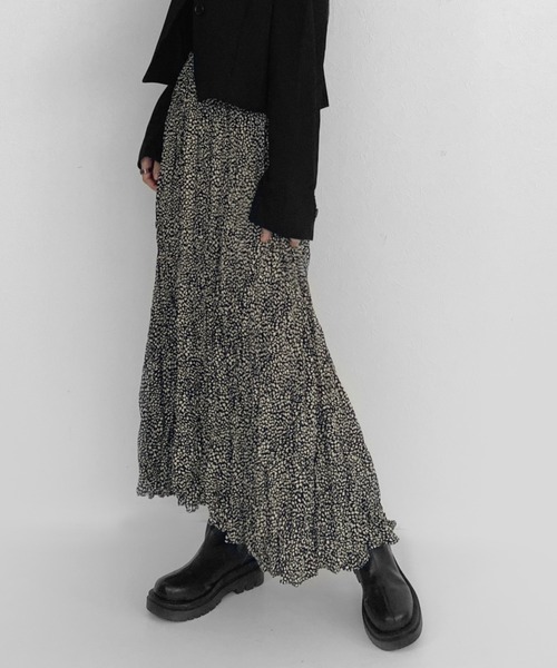 LVEU.(ラブユ.)の「Leopard washer skirt / レオパードワッシャースカート(スカート・レディース・ブラック・FREE)」の1枚目の写真