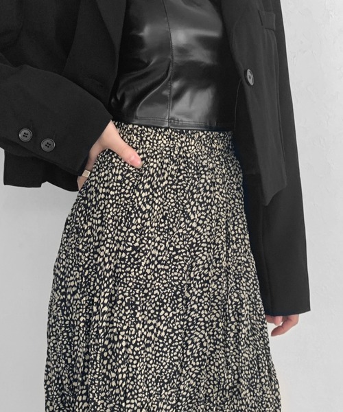 LVEU.(ラブユ.)の「Leopard washer skirt / レオパードワッシャースカート(スカート・レディース・ブラック・FREE)」の12枚目の写真