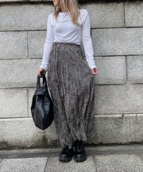 LVEU.(ラブユ.)の「Leopard washer skirt / レオパードワッシャースカート(スカート・レディース・ブラック・FREE)」の13枚目の写真