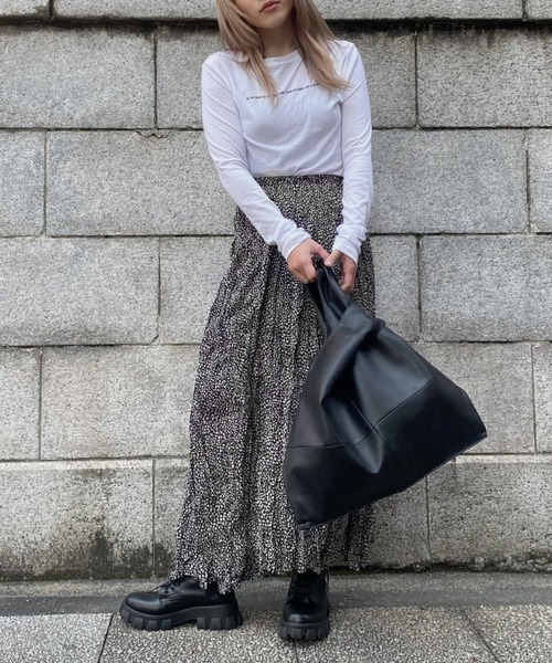 LVEU.(ラブユ.)の「Leopard washer skirt / レオパードワッシャースカート(スカート・レディース・ブラック・FREE)」の10枚目の写真