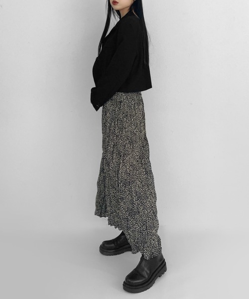 LVEU.(ラブユ.)の「Leopard washer skirt / レオパードワッシャースカート(スカート・レディース・ブラック・FREE)」の6枚目の写真