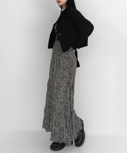 LVEU.(ラブユ.)の「Leopard washer skirt / レオパードワッシャースカート(スカート・レディース・ブラック・FREE)」の8枚目の写真