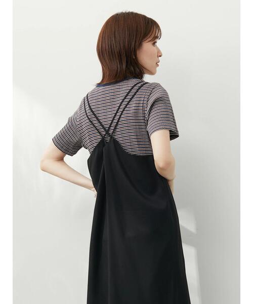 Green Parks(グリーンパークス)の「マルチボーダーランダムリブTシャツ(Tシャツ/カットソー・レディース・ネイビー/ブラウン/グリーン・FREE)」の8枚目の写真