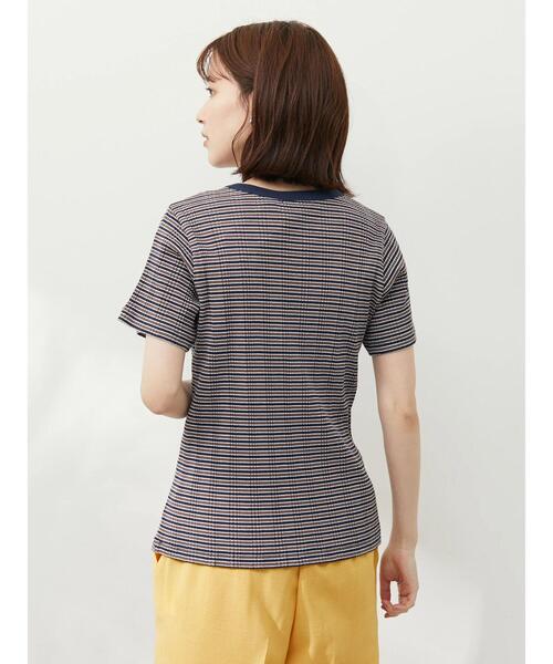 Green Parks(グリーンパークス)の「マルチボーダーランダムリブTシャツ(Tシャツ/カットソー・レディース・ネイビー/ブラウン/グリーン・FREE)」の10枚目の写真