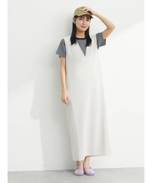 Green Parks(グリーンパークス)の「マルチボーダーランダムリブTシャツ(Tシャツ/カットソー・レディース・ネイビー/ブラウン/グリーン・FREE)」の19枚目の写真