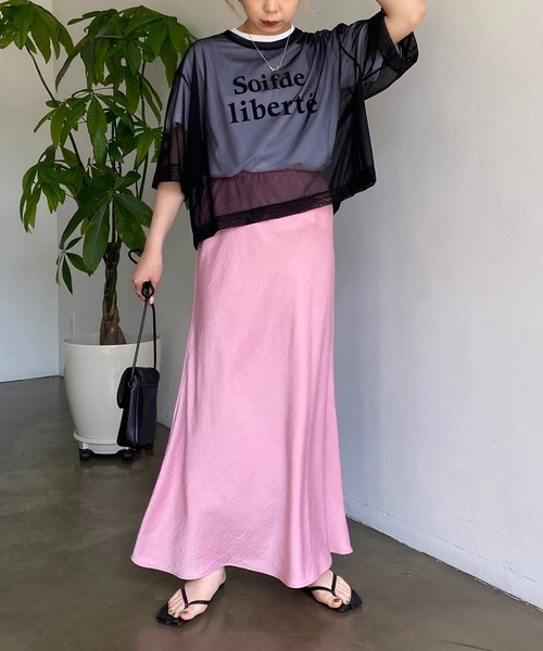 CAPRICIEUX LE'MAGE(カプリシューレマージュ)の「パワーメッシュTシャツ(Tシャツ/カットソー・レディース・ブラック/ベージュ/ライム・FREE)」の16枚目の写真