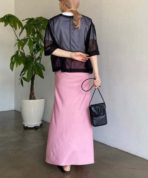 CAPRICIEUX LE'MAGE(カプリシューレマージュ)の「パワーメッシュTシャツ(Tシャツ/カットソー・レディース・ブラック/ベージュ/ライム・FREE)」の21枚目の写真