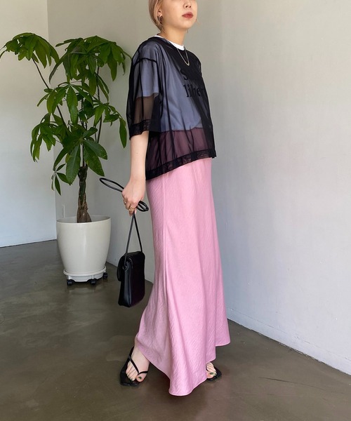 CAPRICIEUX LE'MAGE(カプリシューレマージュ)の「パワーメッシュTシャツ(Tシャツ/カットソー・レディース・ブラック/ベージュ/ライム・FREE)」の12枚目の写真