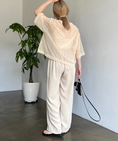 CAPRICIEUX LE'MAGE(カプリシューレマージュ)の「パワーメッシュTシャツ(Tシャツ/カットソー・レディース・ブラック/ベージュ/ライム・FREE)」の22枚目の写真