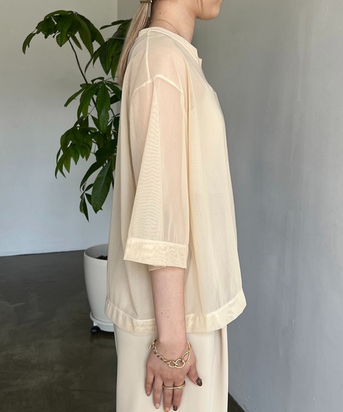 CAPRICIEUX LE'MAGE(カプリシューレマージュ)の「パワーメッシュTシャツ(Tシャツ/カットソー・レディース・ブラック/ベージュ/ライム・FREE)」の5枚目の写真