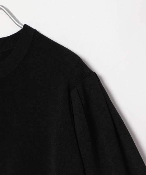 yuw（ユウ）の「パフクルーニットカーディガン　285322（カーディガン/ボレロ・レディース・ブラック/グリーン/グレー・FREE）」の7枚目の写真