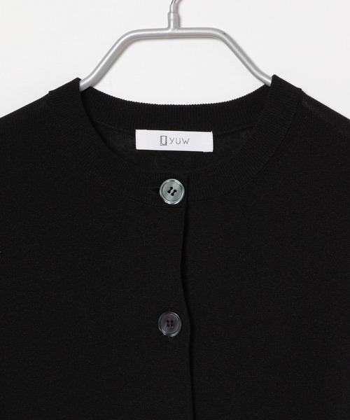 yuw（ユウ）の「パフクルーニットカーディガン　285322（カーディガン/ボレロ・レディース・ブラック/グリーン/グレー・FREE）」の4枚目の写真