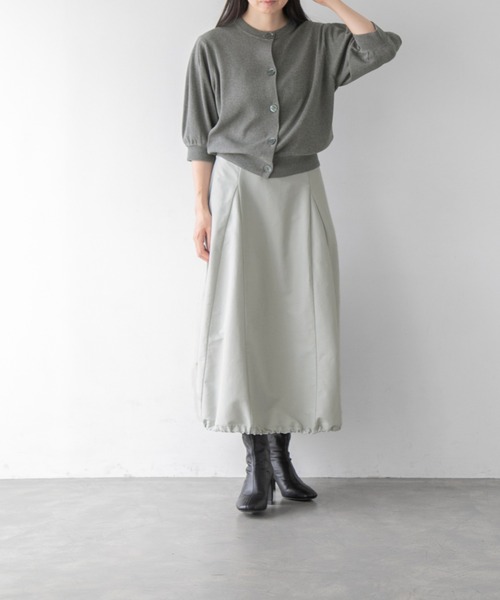 yuw（ユウ）の「パフクルーニットカーディガン　285322（カーディガン/ボレロ・レディース・ブラック/グリーン/グレー・FREE）」の19枚目の写真