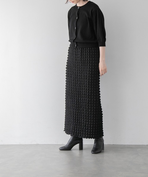 yuw（ユウ）の「パフクルーニットカーディガン　285322（カーディガン/ボレロ・レディース・ブラック/グリーン/グレー・FREE）」の15枚目の写真