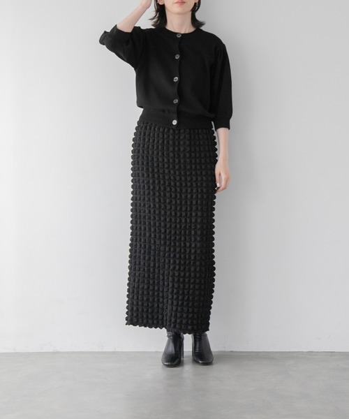 yuw（ユウ）の「パフクルーニットカーディガン　285322（カーディガン/ボレロ・レディース・ブラック/グリーン/グレー・FREE）」の16枚目の写真