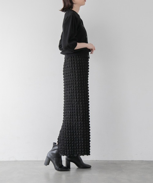 yuw（ユウ）の「パフクルーニットカーディガン　285322（カーディガン/ボレロ・レディース・ブラック/グリーン/グレー・FREE）」の17枚目の写真