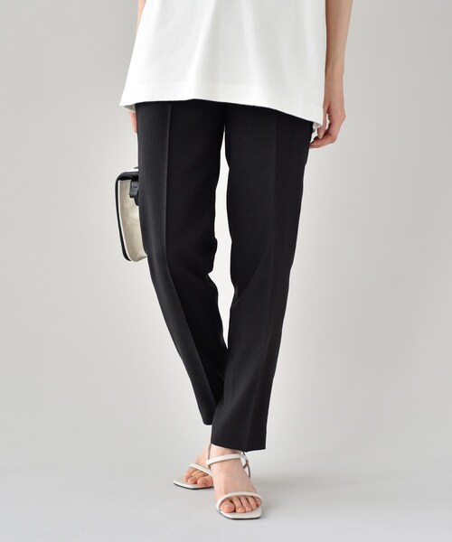 UNTITLED（アンタイトル）の「◆【清涼感／通勤】リネン調 テーパードパンツ（その他パンツ・レディース・ライトベージュ/ブラック・02/04/46/50/01/44/42/00/48/03）」の2枚目の写真