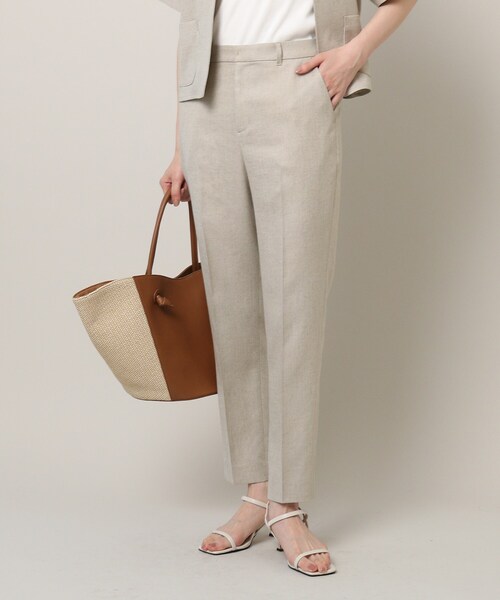 UNTITLED（アンタイトル）の「◆【清涼感／通勤】リネン調 テーパードパンツ（その他パンツ・レディース・ライトベージュ/ブラック・02/04/46/50/01/44/42/00/48/03）」の11枚目の写真