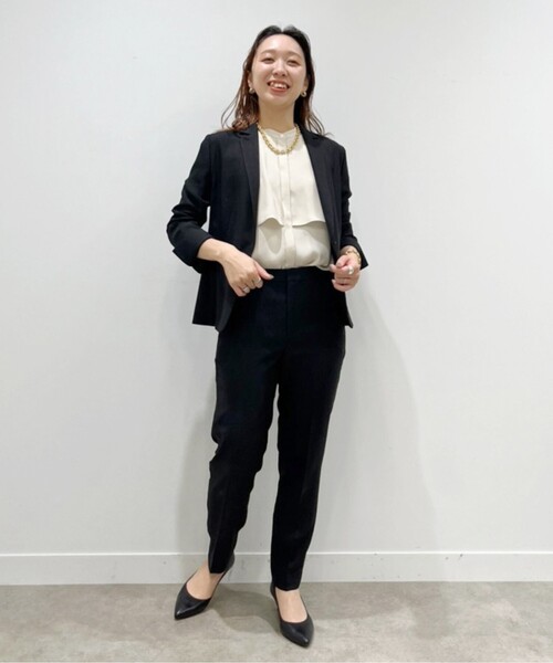 UNTITLED（アンタイトル）の「◆【清涼感／通勤】リネン調 テーパードパンツ（その他パンツ・レディース・ライトベージュ/ブラック・02/04/46/50/01/44/42/00/48/03）」の19枚目の写真