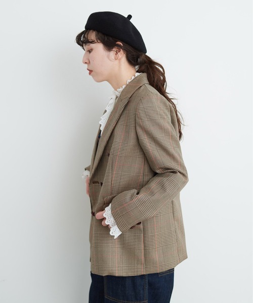 CHILD WOMAN（チャイルドウーマン）の「ガリサージ W釦ジャケット（テーラードジャケット・レディース・ダークブラウン/レッド・FREE）」の4枚目の写真