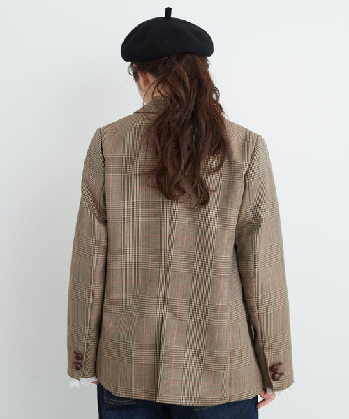 CHILD WOMAN（チャイルドウーマン）の「ガリサージ W釦ジャケット（テーラードジャケット・レディース・ダークブラウン/レッド・FREE）」の5枚目の写真