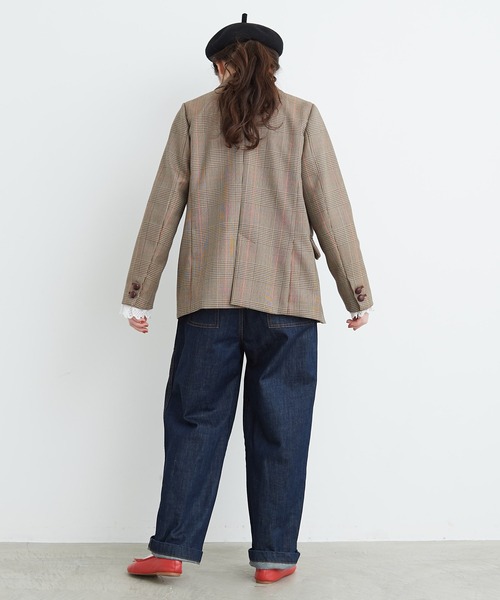 CHILD WOMAN（チャイルドウーマン）の「ガリサージ W釦ジャケット（テーラードジャケット・レディース・ダークブラウン/レッド・FREE）」の11枚目の写真