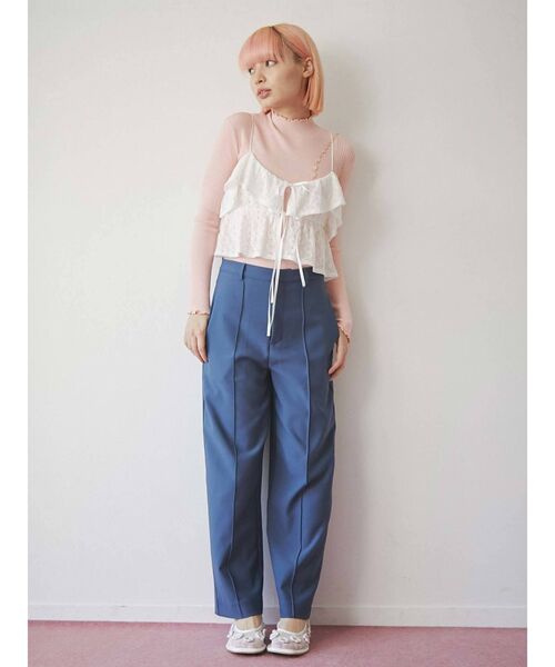 merry jenny（メリージェニー）の「レースニットソービスチェ（キャミソール・レディース・ブラウン/ブラック/オフホワイト・FREE）」の6枚目の写真