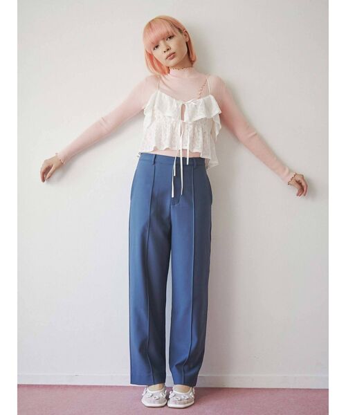 merry jenny（メリージェニー）の「レースニットソービスチェ（キャミソール・レディース・ブラウン/ブラック/オフホワイト・FREE）」の7枚目の写真