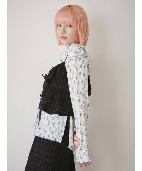 merry jenny（メリージェニー）の「レースニットソービスチェ（キャミソール・レディース・ブラウン/ブラック/オフホワイト・FREE）」の13枚目の写真