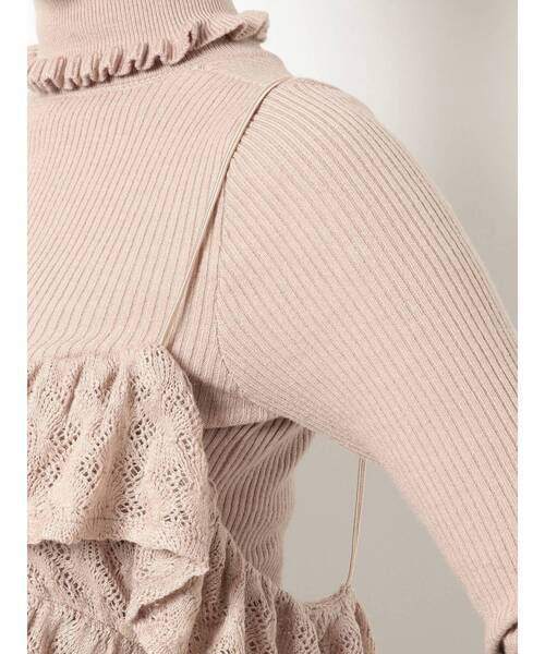 merry jenny（メリージェニー）の「レースニットソービスチェ（キャミソール・レディース・ブラウン/ブラック/オフホワイト・FREE）」の17枚目の写真