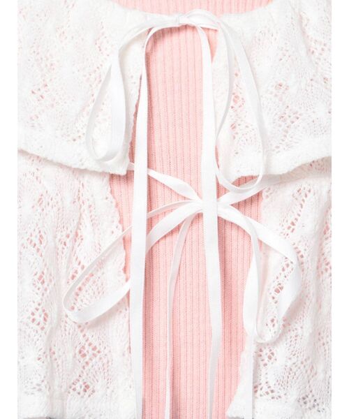 merry jenny（メリージェニー）の「レースニットソービスチェ（キャミソール・レディース・ブラウン/ブラック/オフホワイト・FREE）」の20枚目の写真