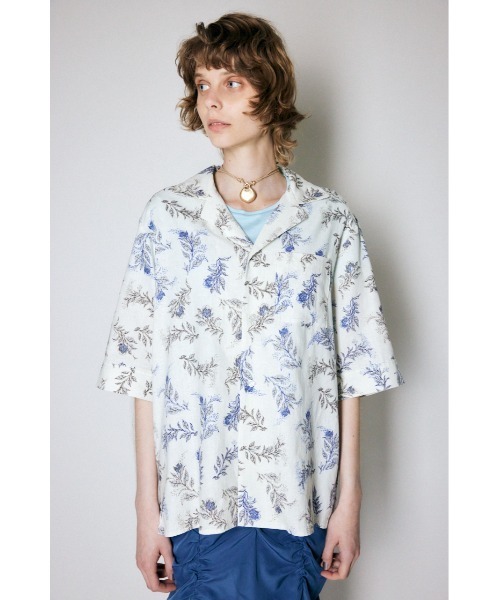MOUSSY(マウジー)の「FLORAL LINEN BLEND シャツ(シャツ/ブラウス・レディース・グリーン/ブルー・FREE)」の3枚目の写真