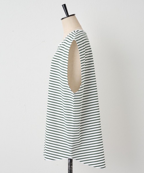 BEARDSLEY（ビアズリー）の「《FRIPIER・ユニセックス》ノースリボーダーTシャツ（Tシャツ/カットソー・レディース・ブルー/グリーン・FREE）」の12枚目の写真